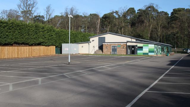 Car park - recently resurfaced and new lighting fitted