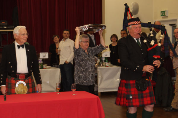 Burns night 24th Jan 2014. Parading the haggis.