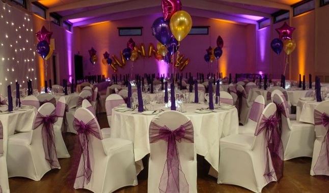 Parkside Community Hall Main Hall setup for a Bat Mitzvah party Photo: ©Catherine Pound Photography